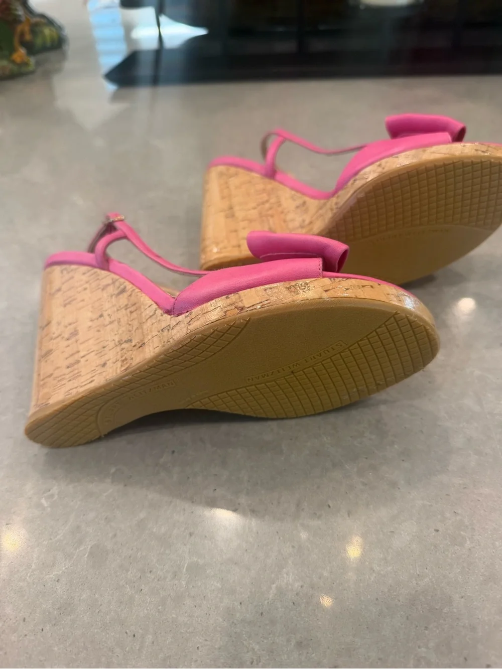 Stuart Weitzman Hot Pink Bow Slingback Heels
